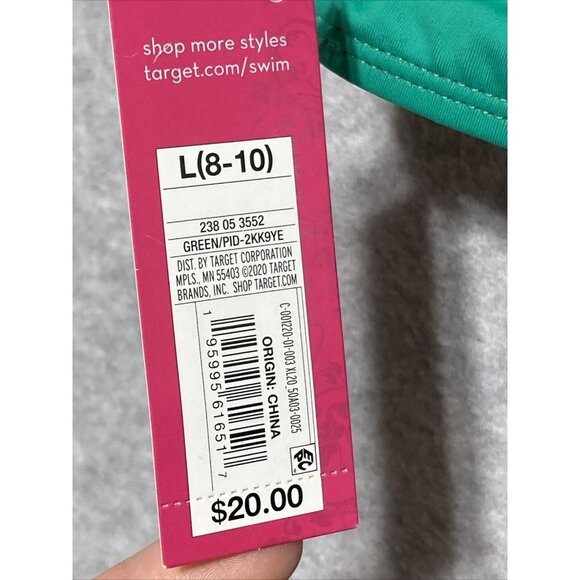 Xhilaration Green Wireless Bikini Swim Swimsuit Top Youth Size L 8-10 - Picture 9 of 12